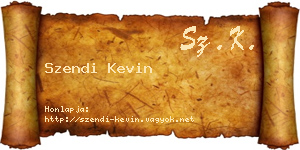 Szendi Kevin névjegykártya