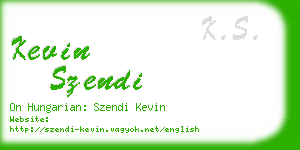 kevin szendi business card